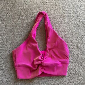 BEACH RIOT Mindy Sports Bra In Sorbet Two Tone Iridescent Rouched Size S